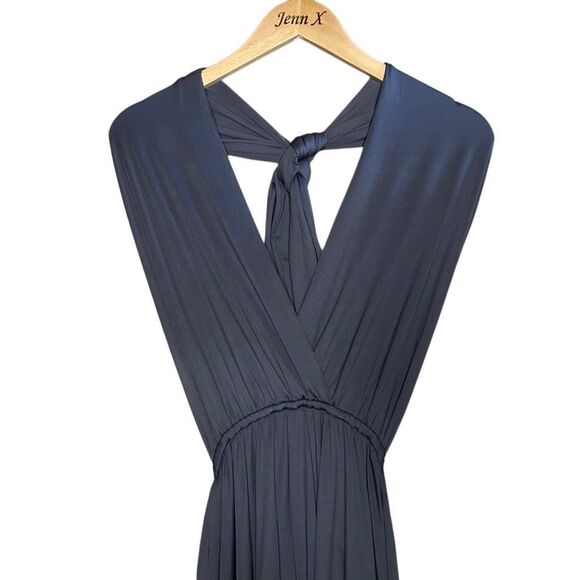 NWT Choies Gray Sleeveless Maxi Wrap Long Dress Size S Open Back Cocktail Party - Picture 2 of 11